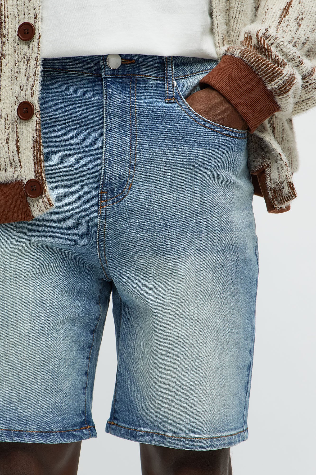 Cornell Slim Denim Shorts - Light Wash