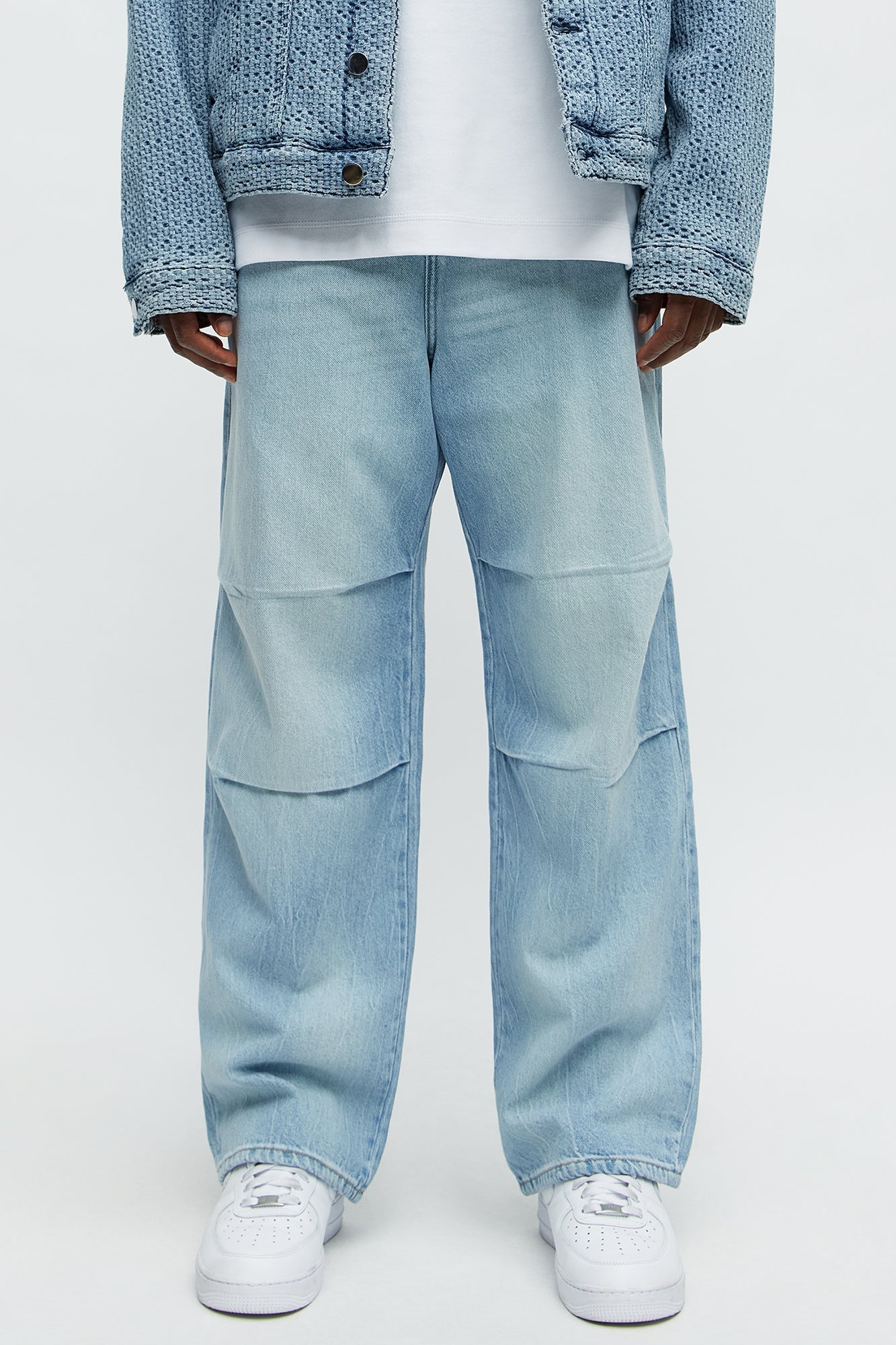 Seen Clean Baggy  Jeans - Light Blue Wash