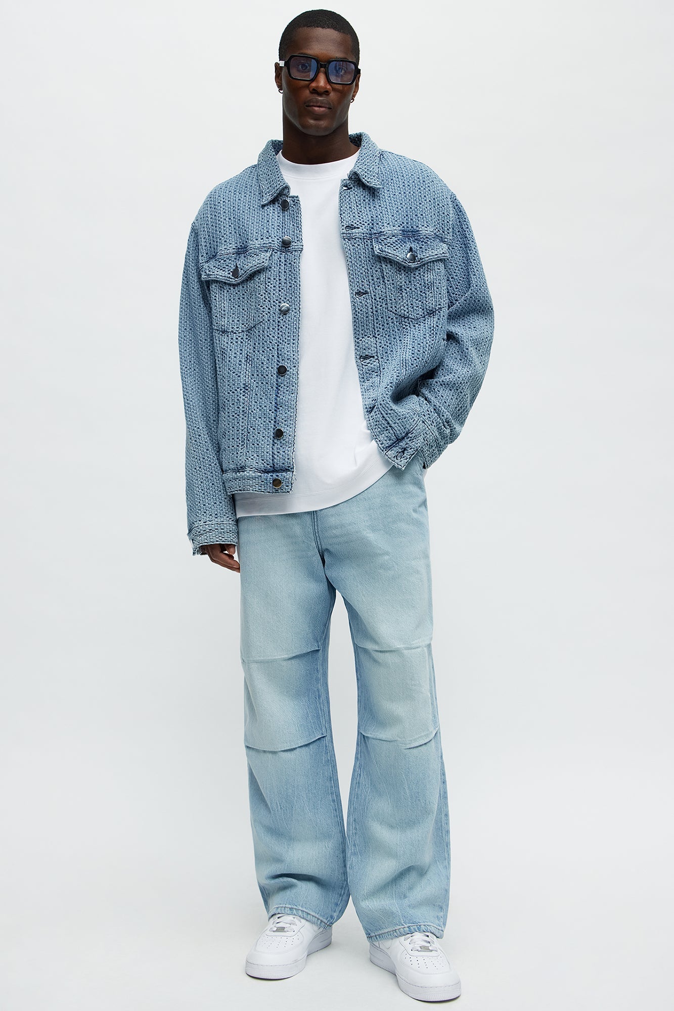Seen Clean Baggy  Jeans - Light Blue Wash