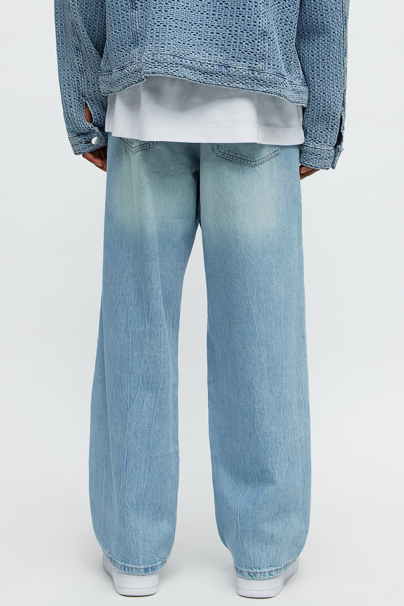 Seen Clean Baggy  Jeans - Light Blue Wash