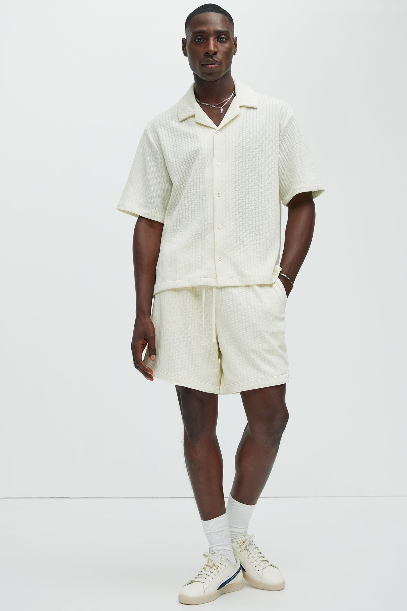 Easton Textured Shorts - Off White