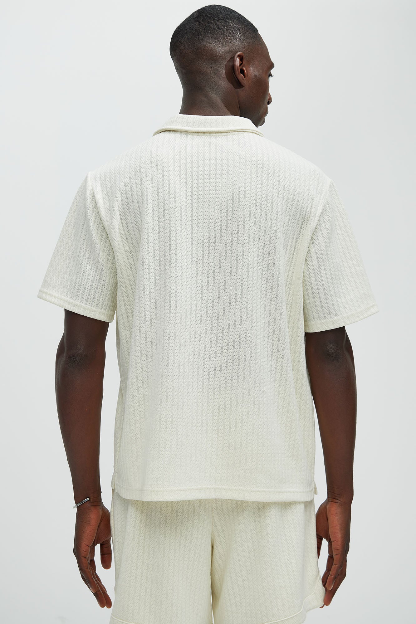 Easton Textured Polo Shirt - Off White