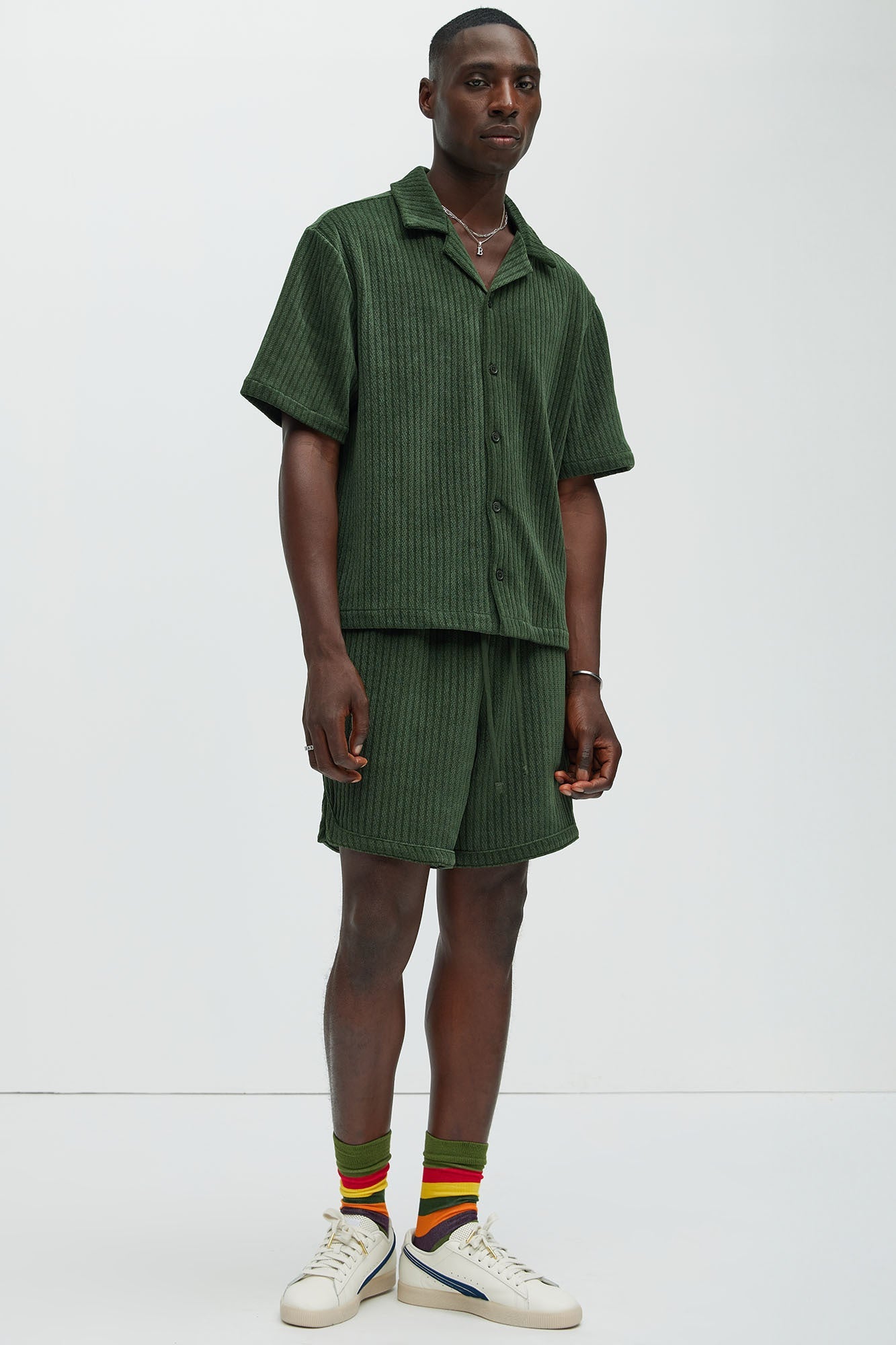 Easton Textured Shorts - Green