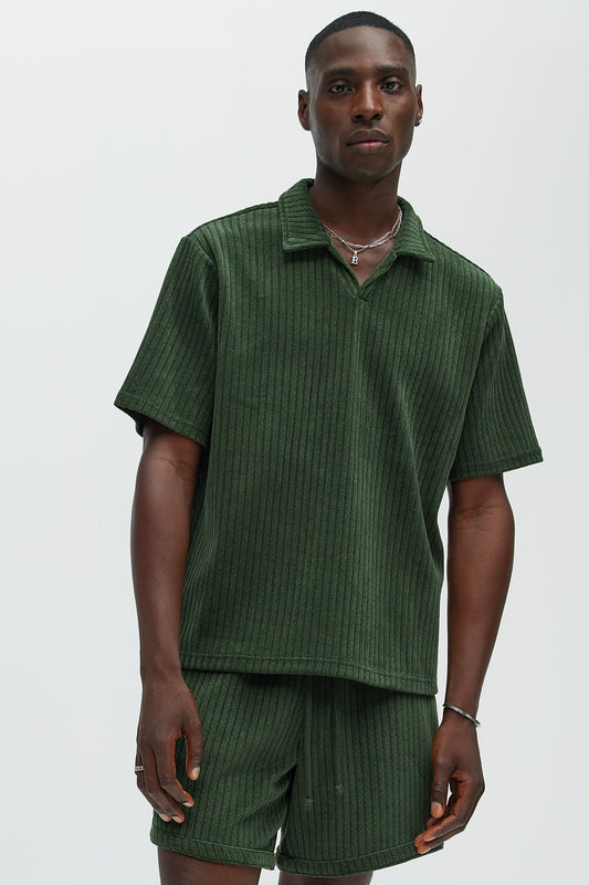 Easton Textured Polo Shirt - Green