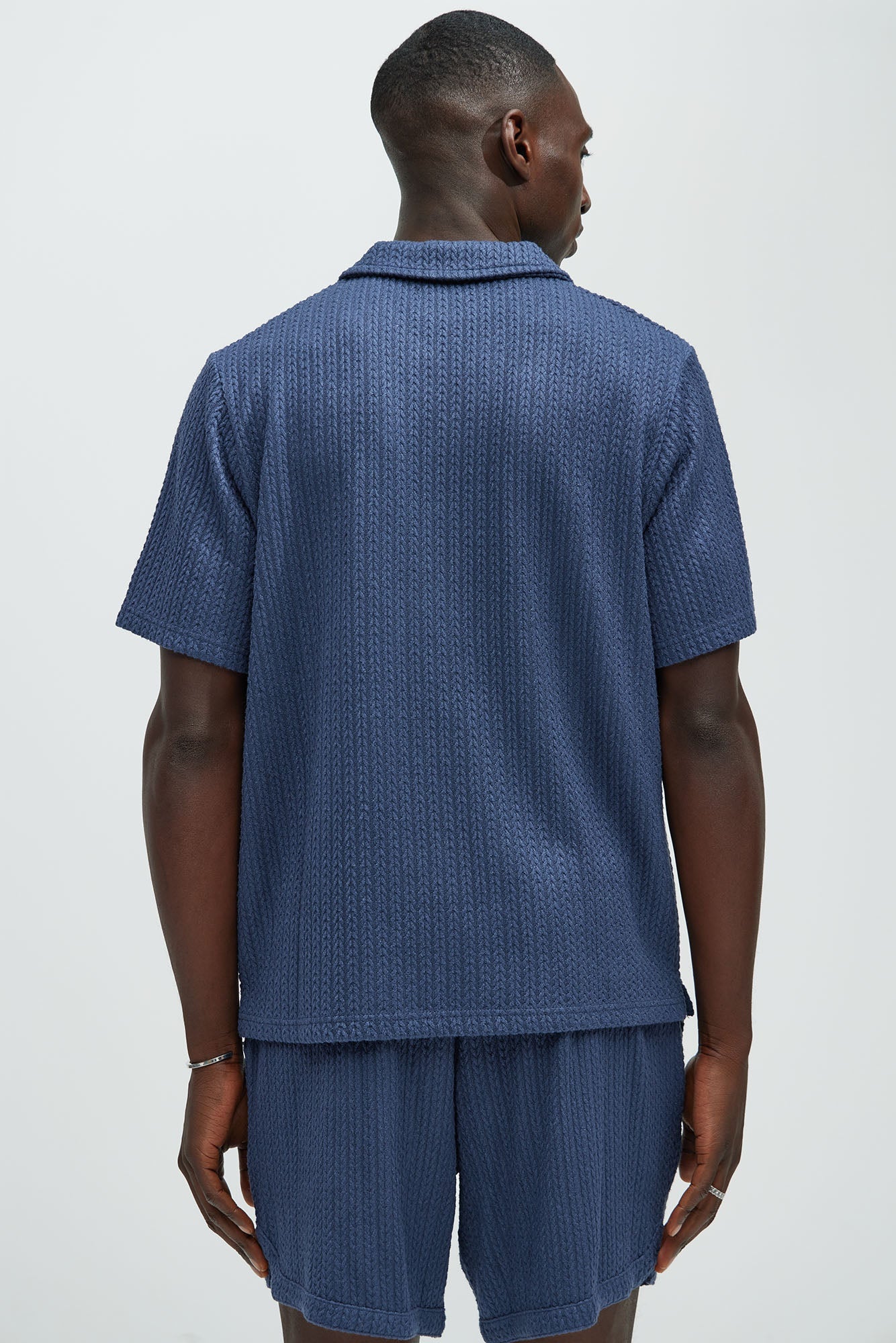 Catanina Textured Polo - Navy