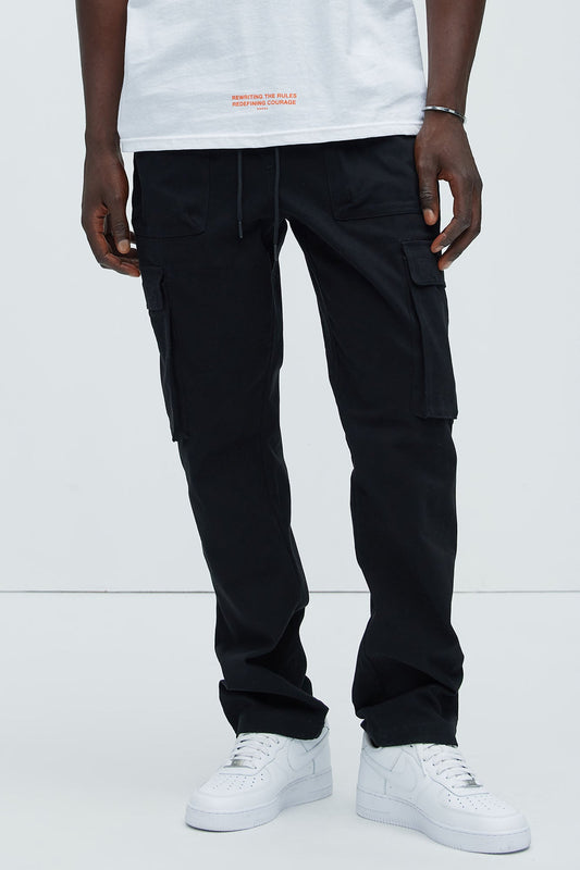 Cadet Utility Slim Cargo Pants - Black