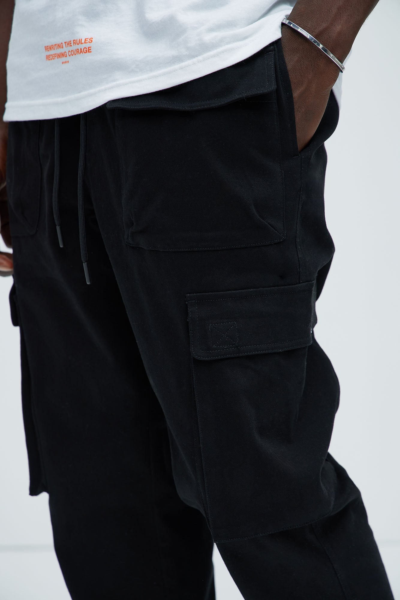 Cadet Utility Slim Cargo Pants - Black