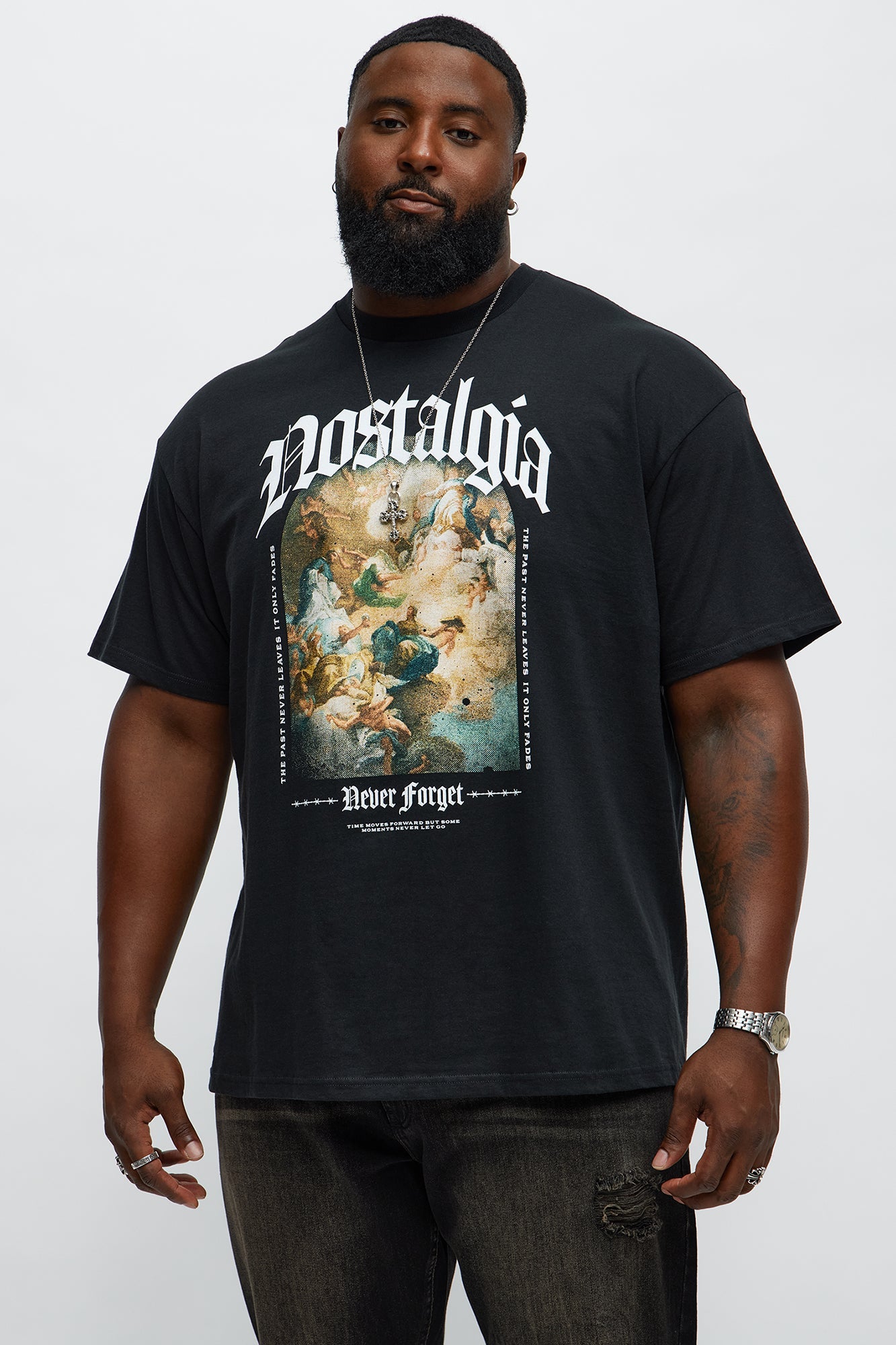 Nostalgia Never Forget Short Sleeve Tee - Black