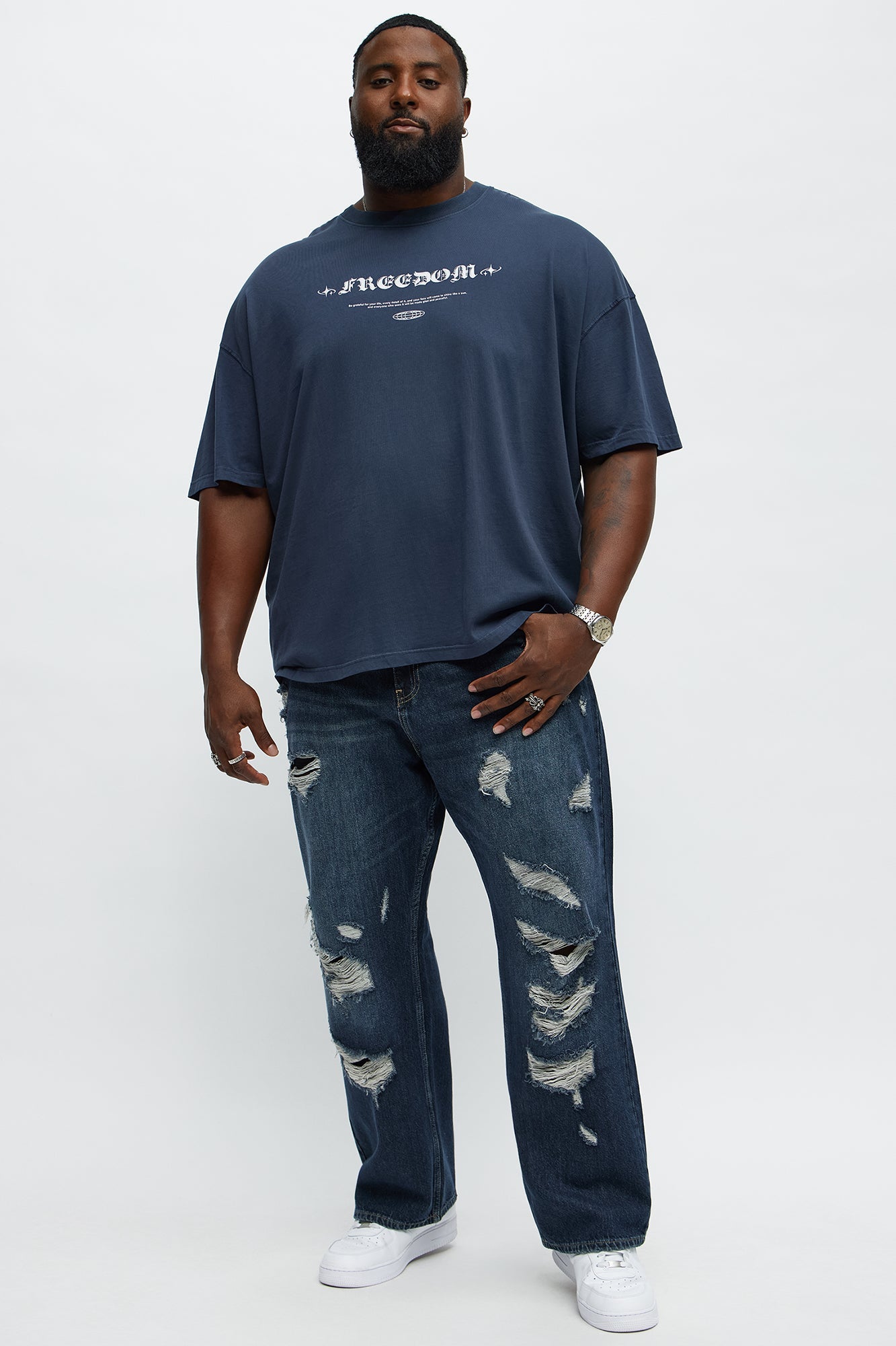 Future Freedom Oversized Short Sleeve Tee - Navy