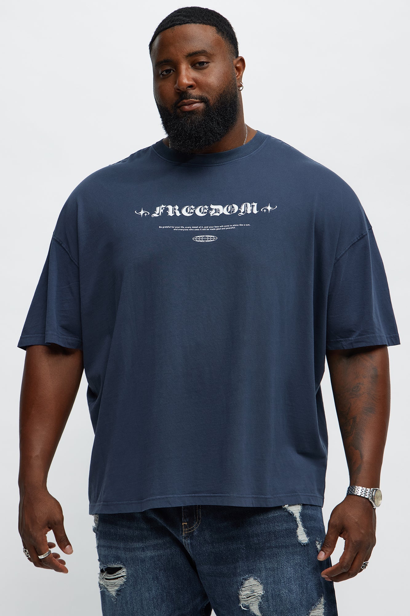 Future Freedom Oversized Short Sleeve Tee - Navy