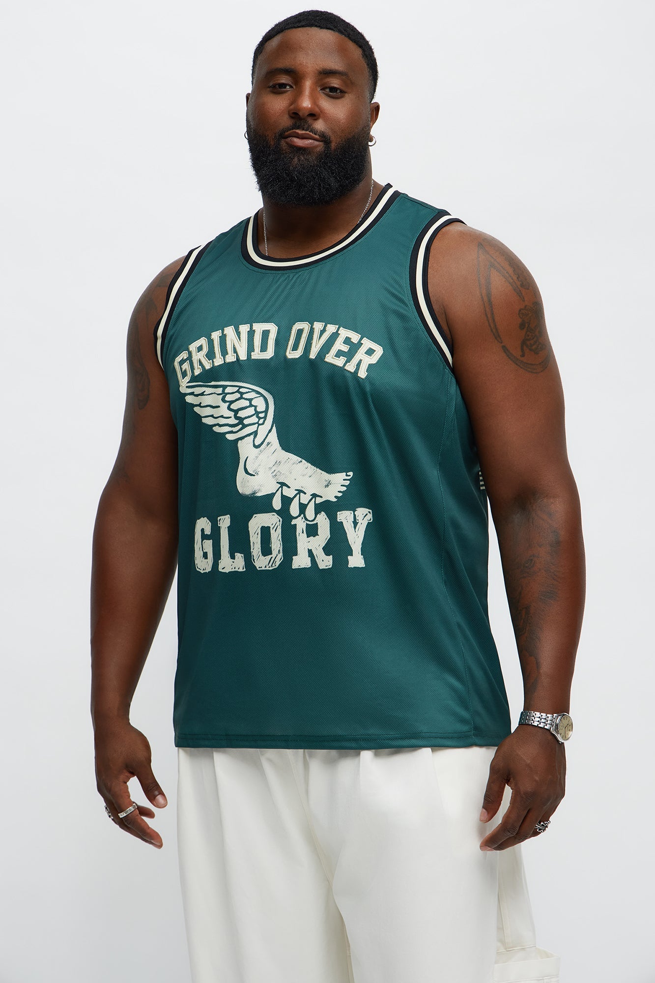 Basketball Jersey Grind Over Glory Tank Top - Green