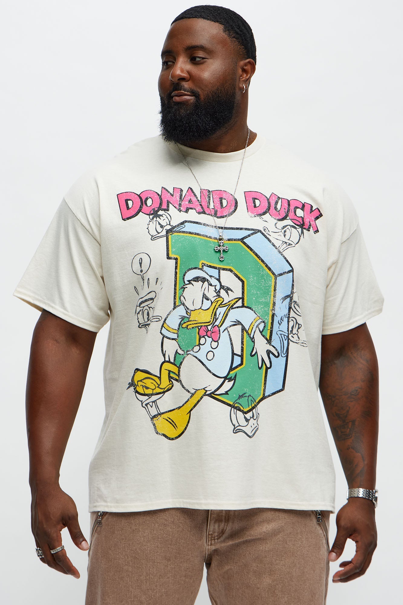 Disney Donald Duck Expressions Short Sleeve Tee - Natural