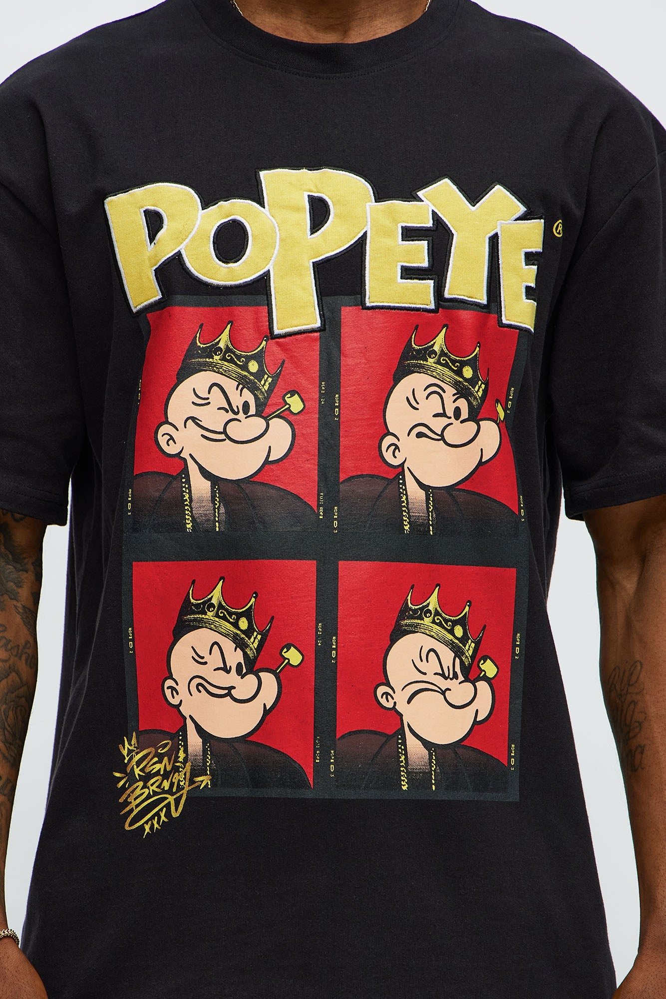 Popeye The King Short Sleeve Tee - Black