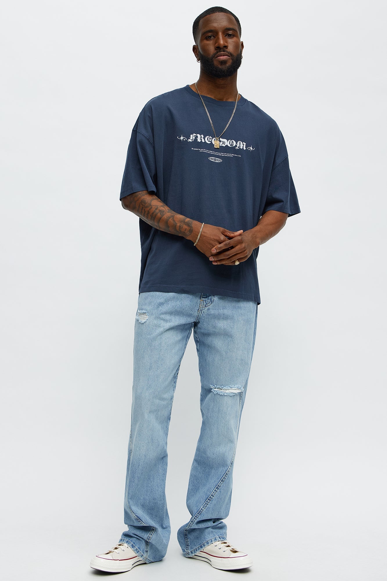 Future Freedom Oversized Short Sleeve Tee - Navy