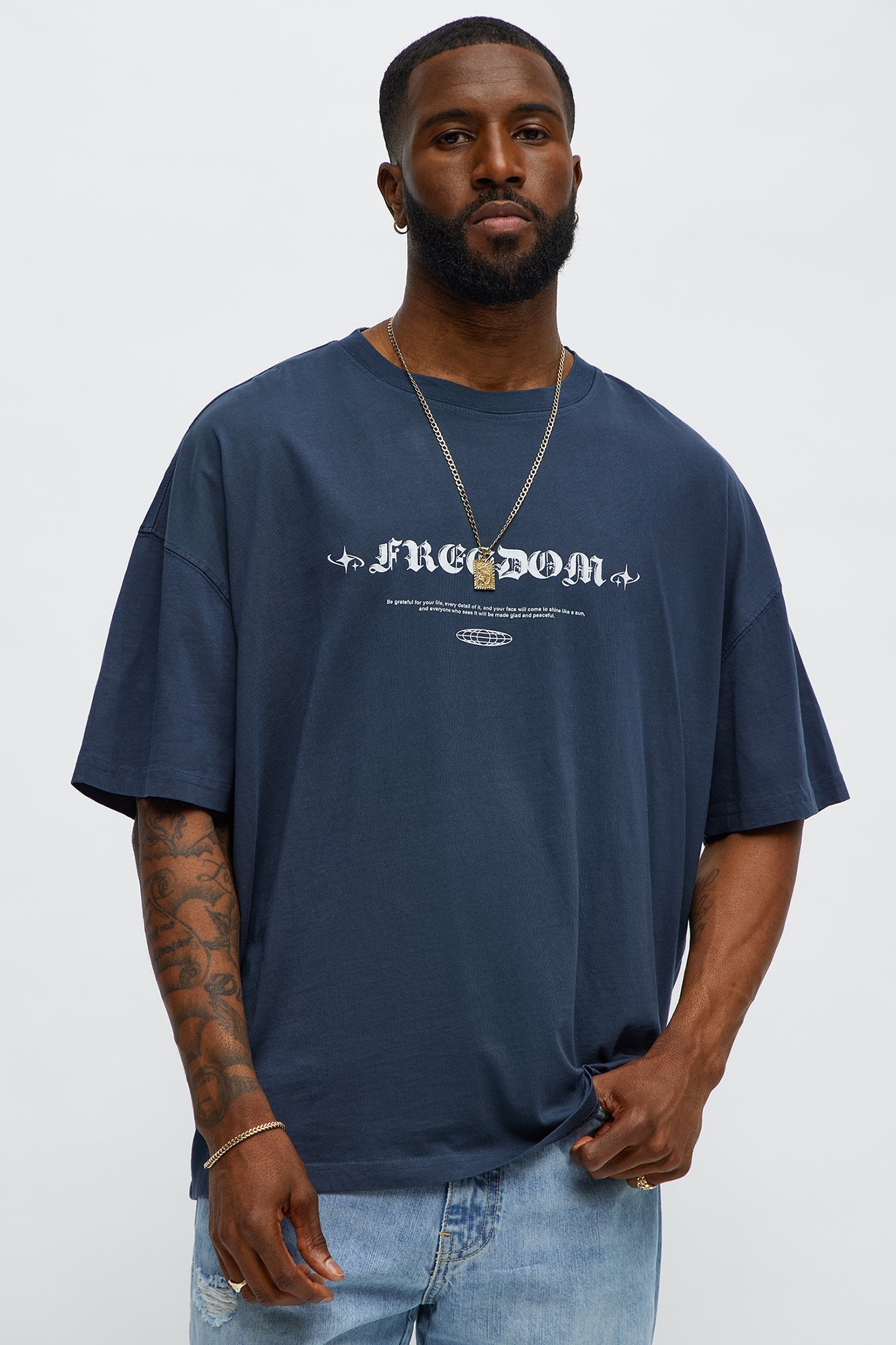 Future Freedom Oversized Short Sleeve Tee - Navy