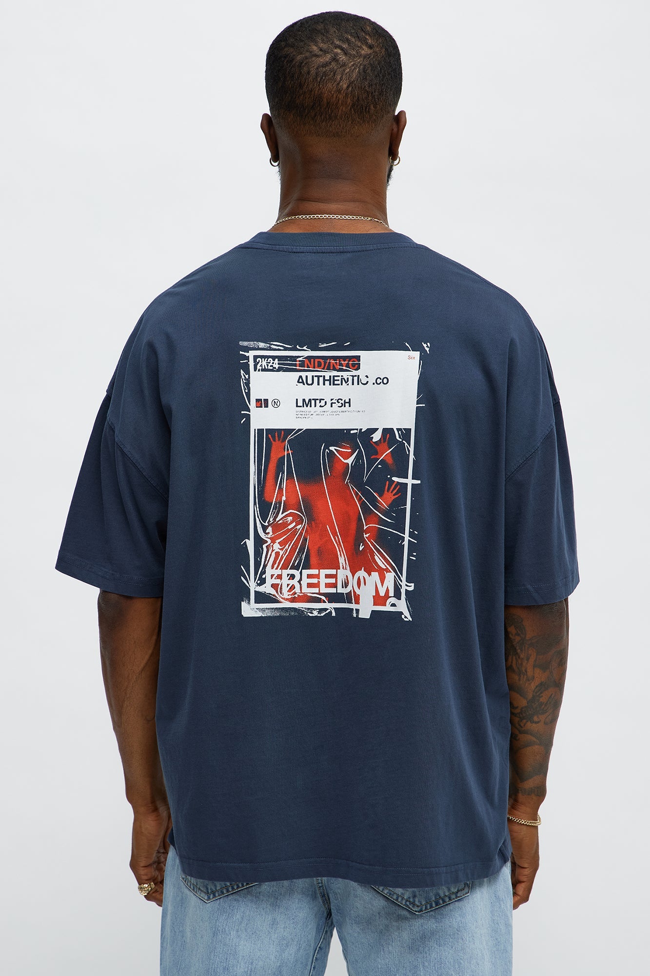 Future Freedom Oversized Short Sleeve Tee - Navy
