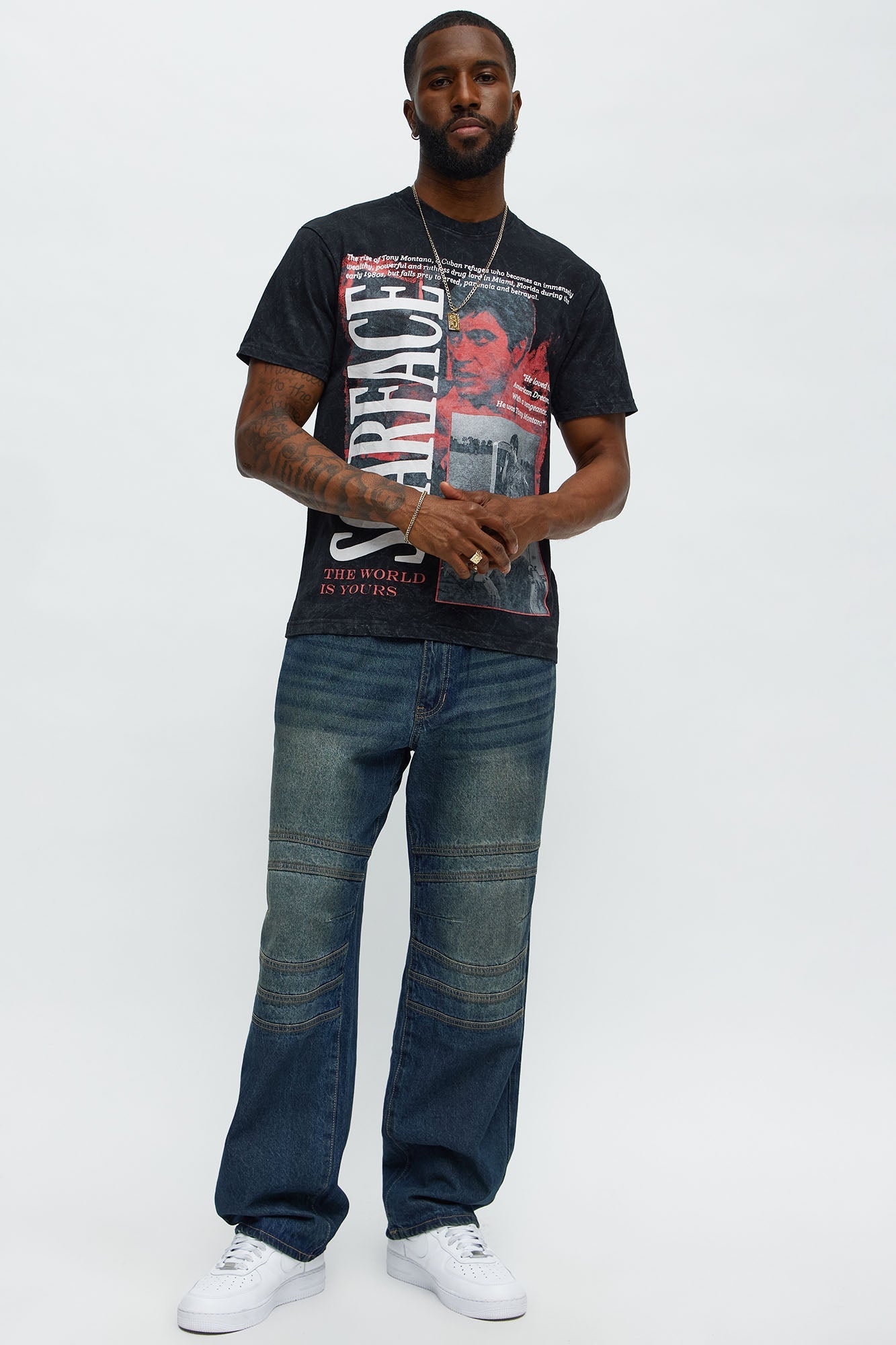 Take A W Paneled Straight Jeans - Dark Wash