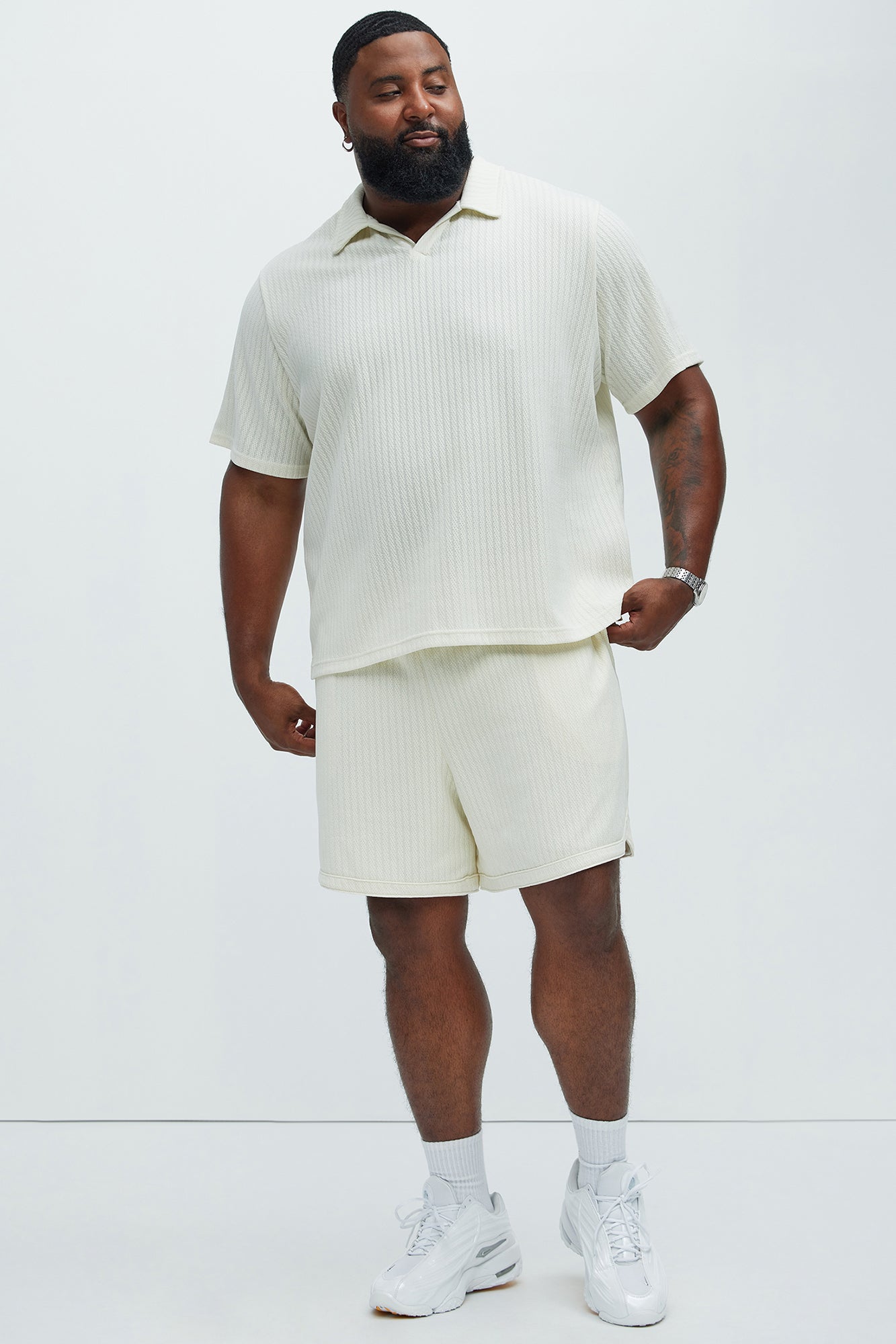 Easton Textured Polo Shirt - Off White