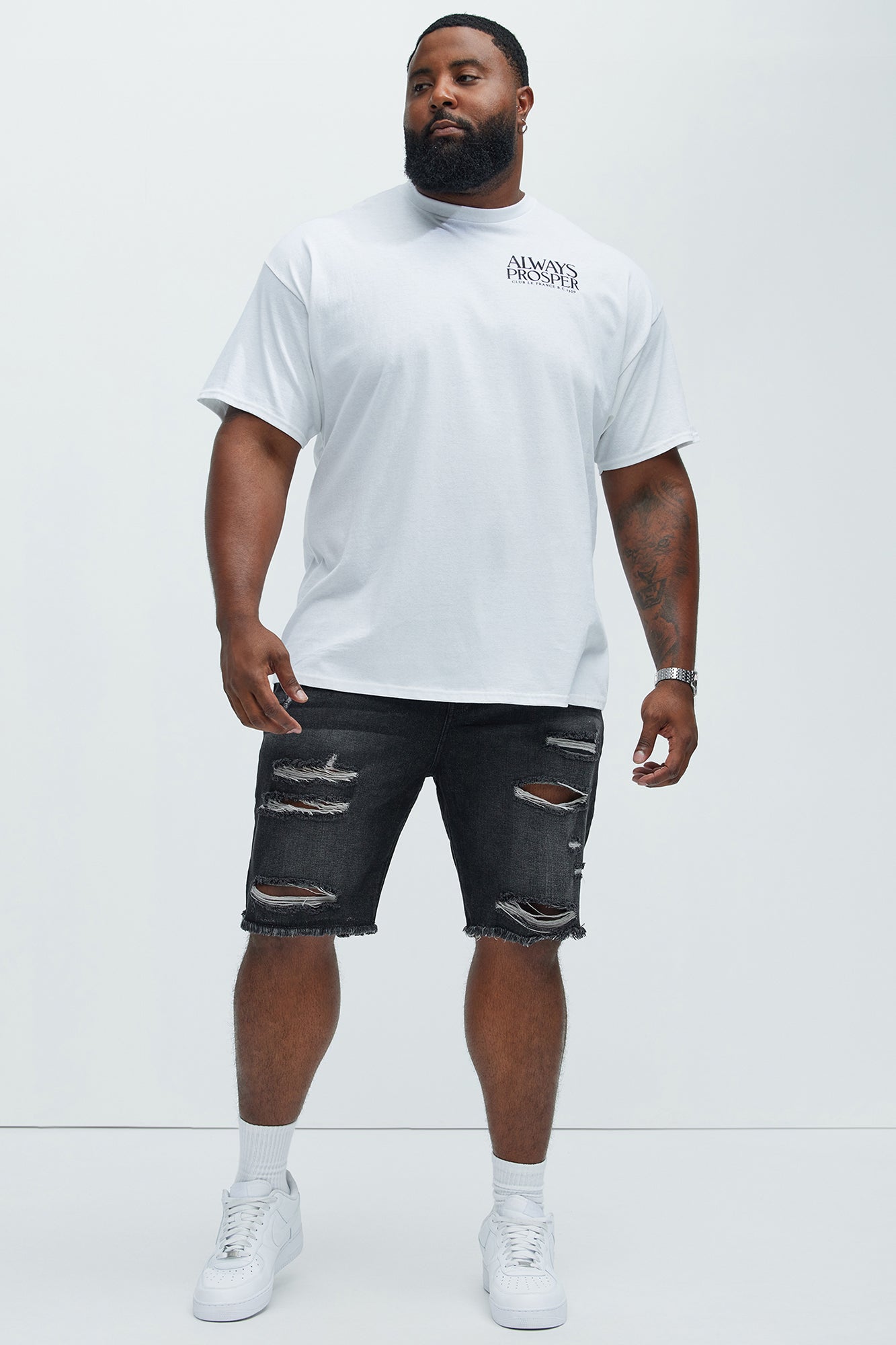 Back To It Distressed Raw Hem Slim Denim Shorts - Black