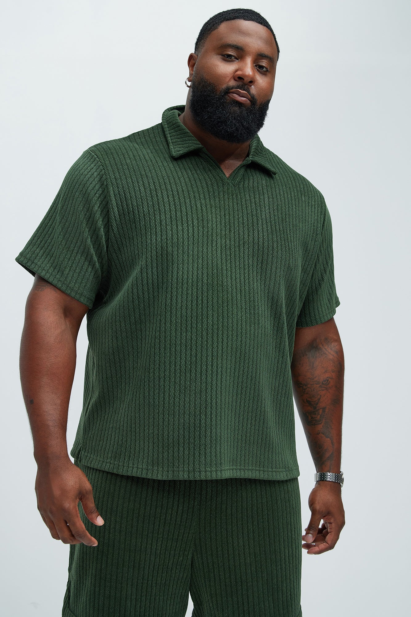 Easton Textured Polo Shirt - Green