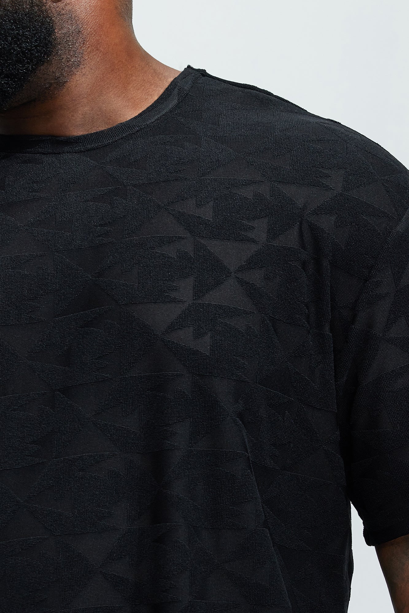 Binney Jacquard Relaxed Short Sleeve Tee - Black