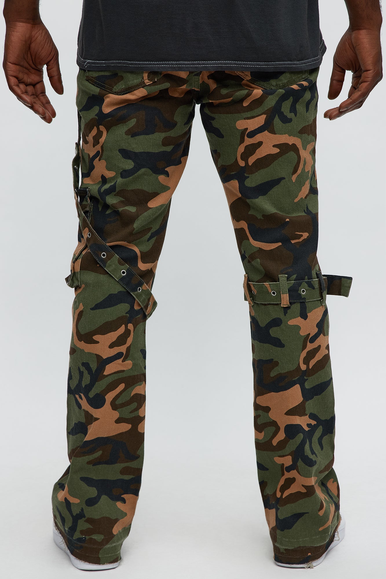Strap Me Up Stacked Skinny Flare Jeans - Camouflage