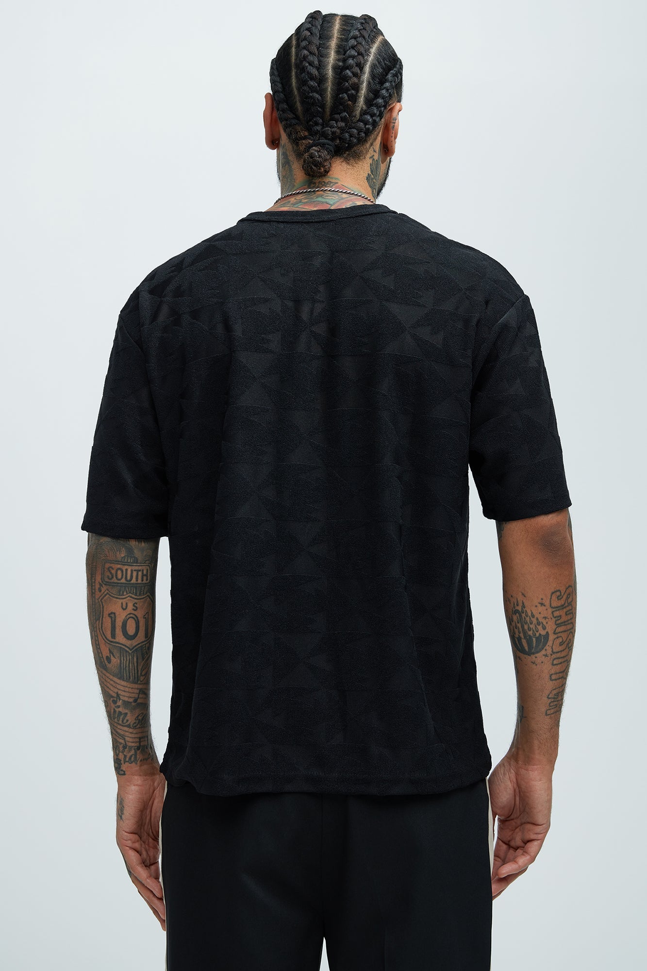 Binney Jacquard Relaxed Short Sleeve Tee - Black