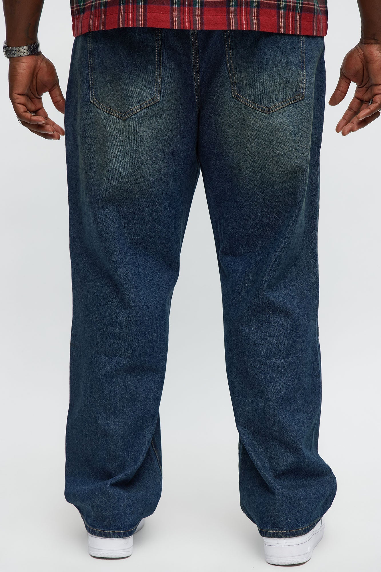 Take A W Paneled Straight Jeans - Dark Wash