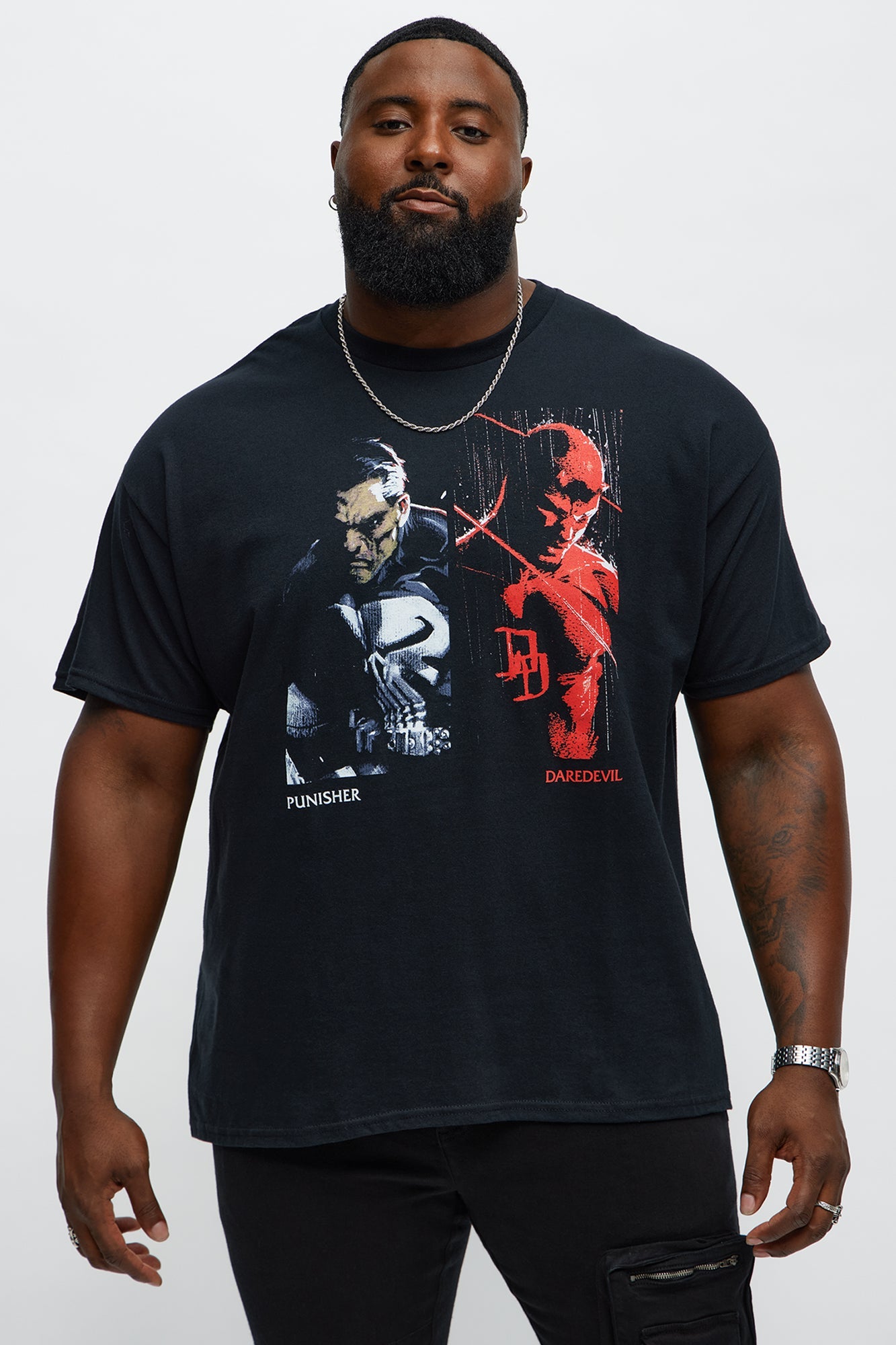 Daredevil and Punisher Short Sleeve Tee - Black