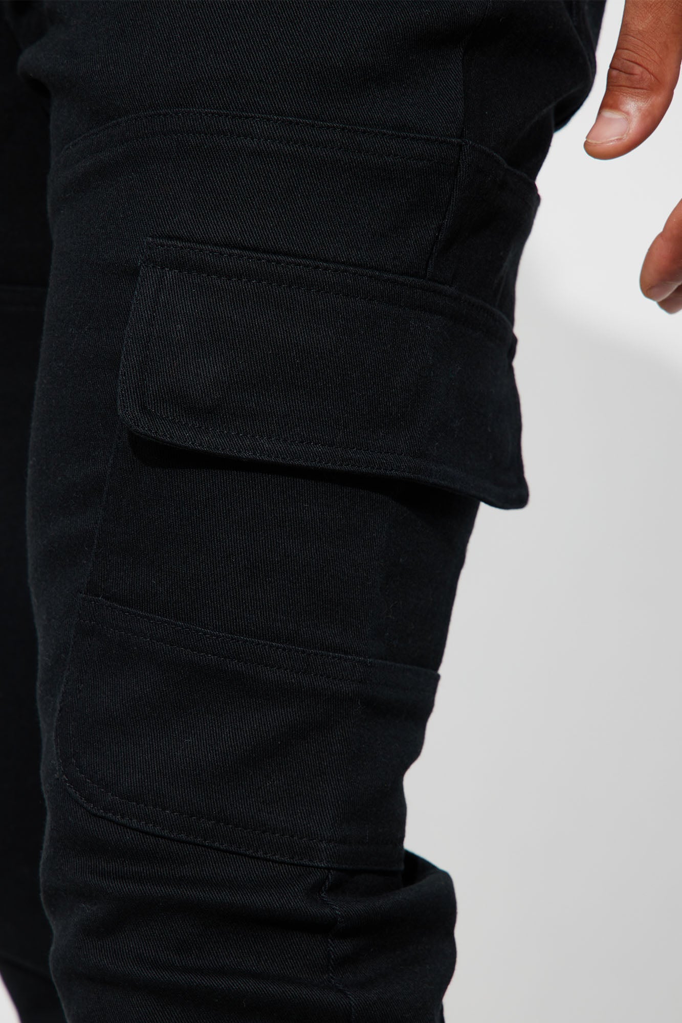 Nasty Habits Cargo Stacked Skinny Flare Pants - Black