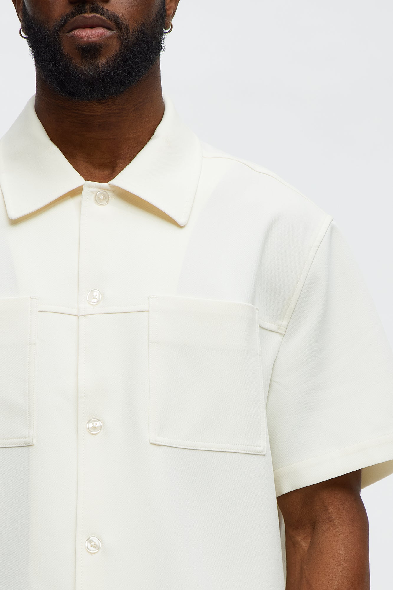Cropped Ronan Weekender Button Up Shirt - Cream