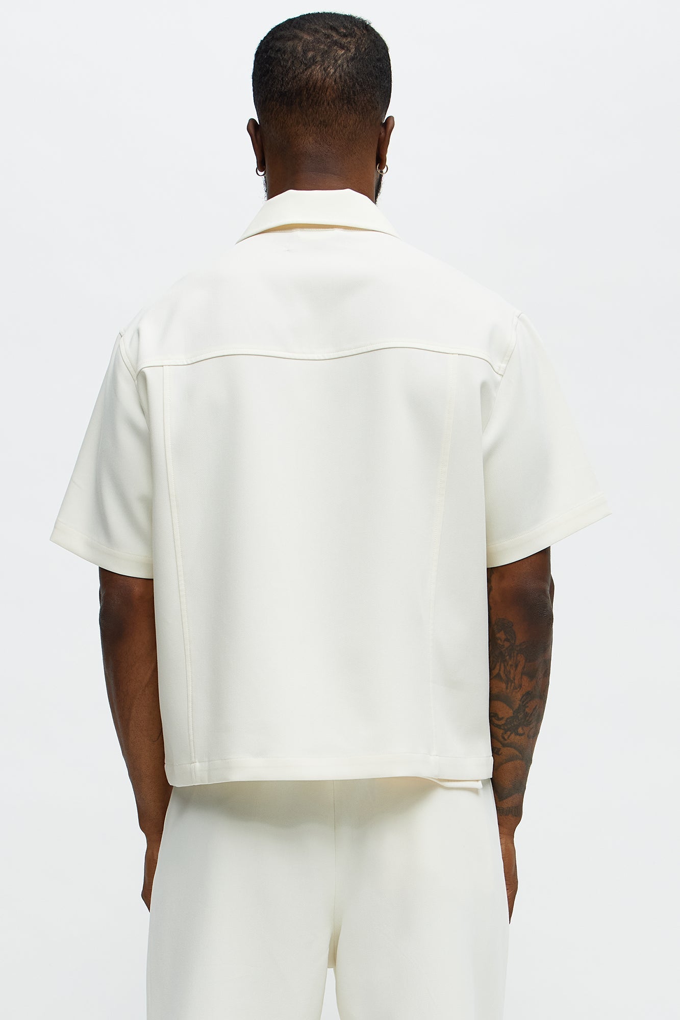 Cropped Ronan Weekender Button Up Shirt - Cream