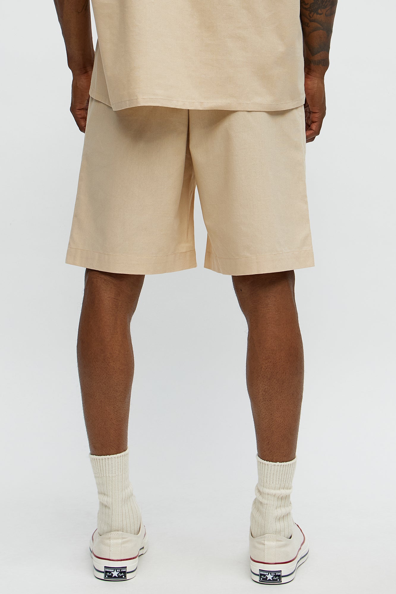 Chai Linen Like Relaxed Shorts - Oatmeal