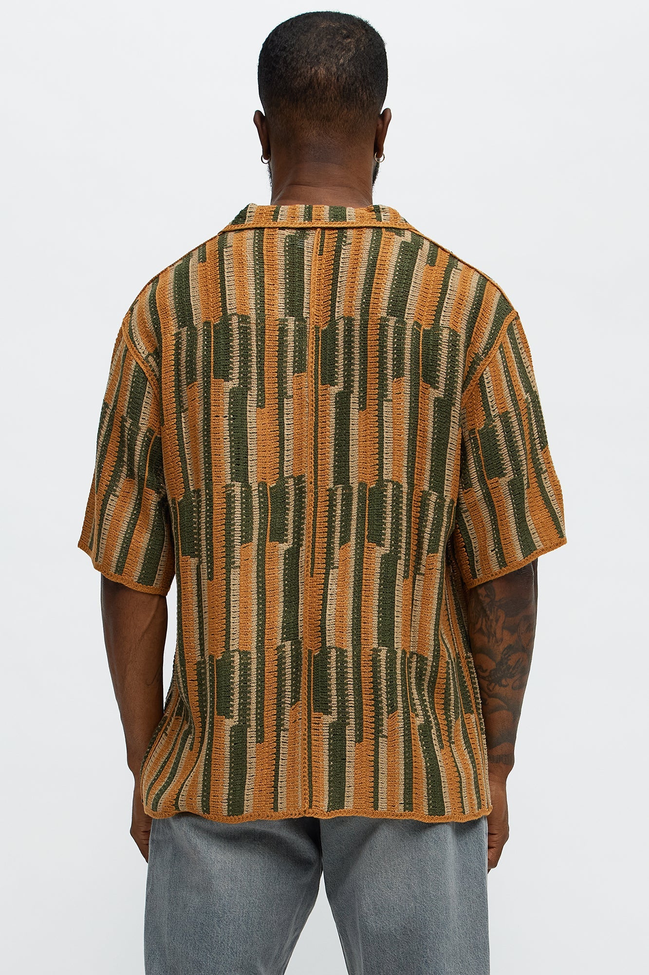 Victor Crochet Cuban Collar Button Down Shirt - Multi Color