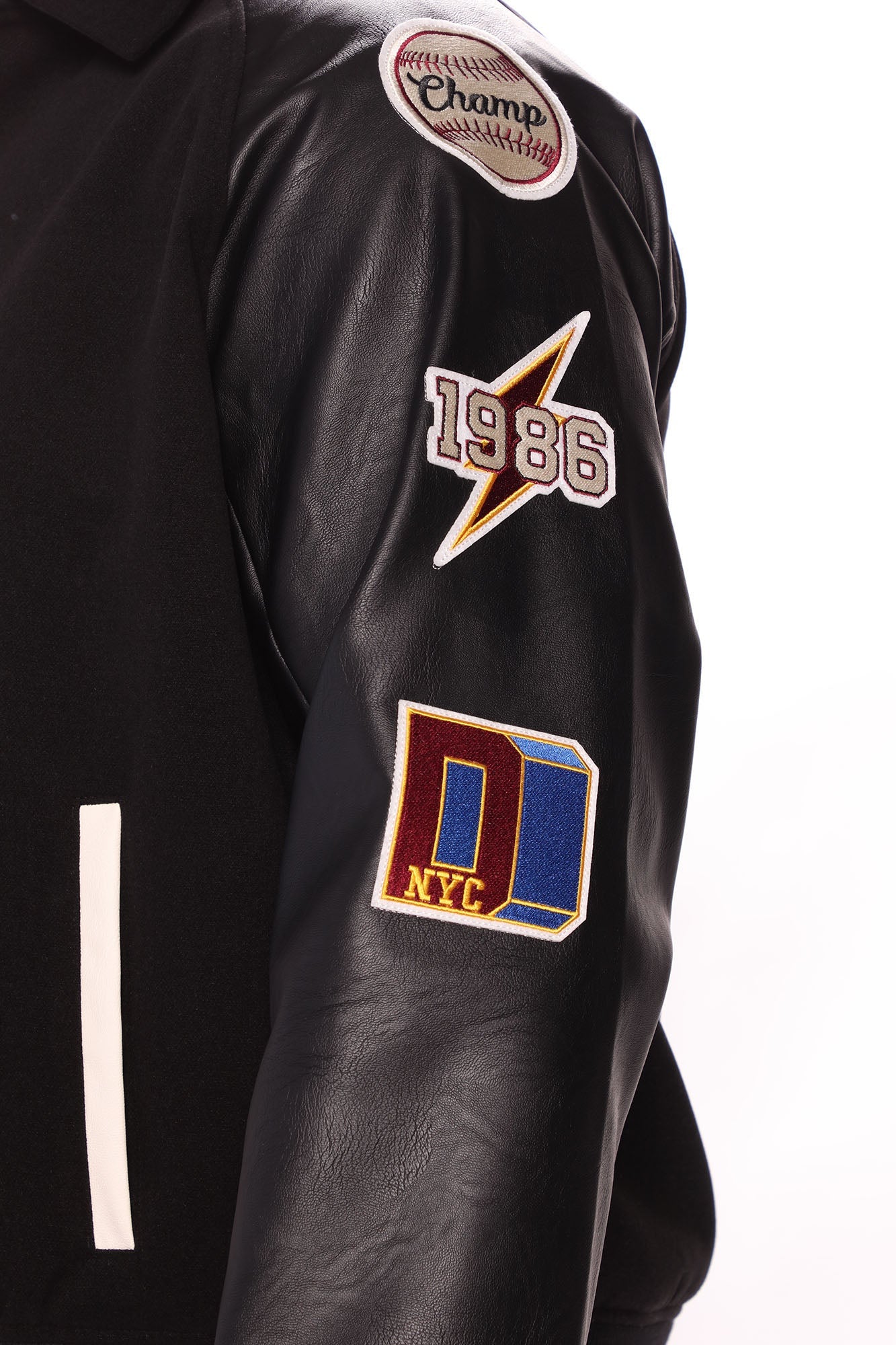 All Around The World Varsity Jacket - Black