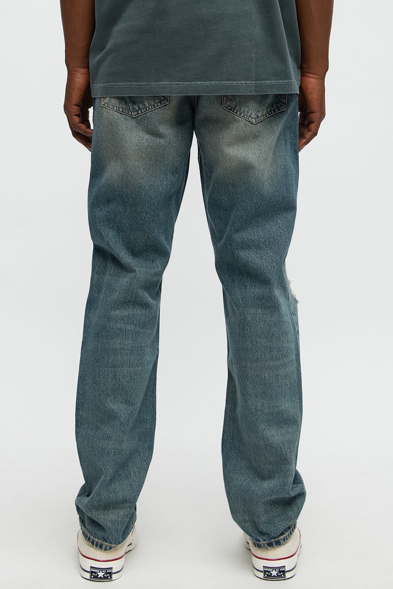 Keep You Guessing Distressed Slim Jeans - Medium Blue Wash