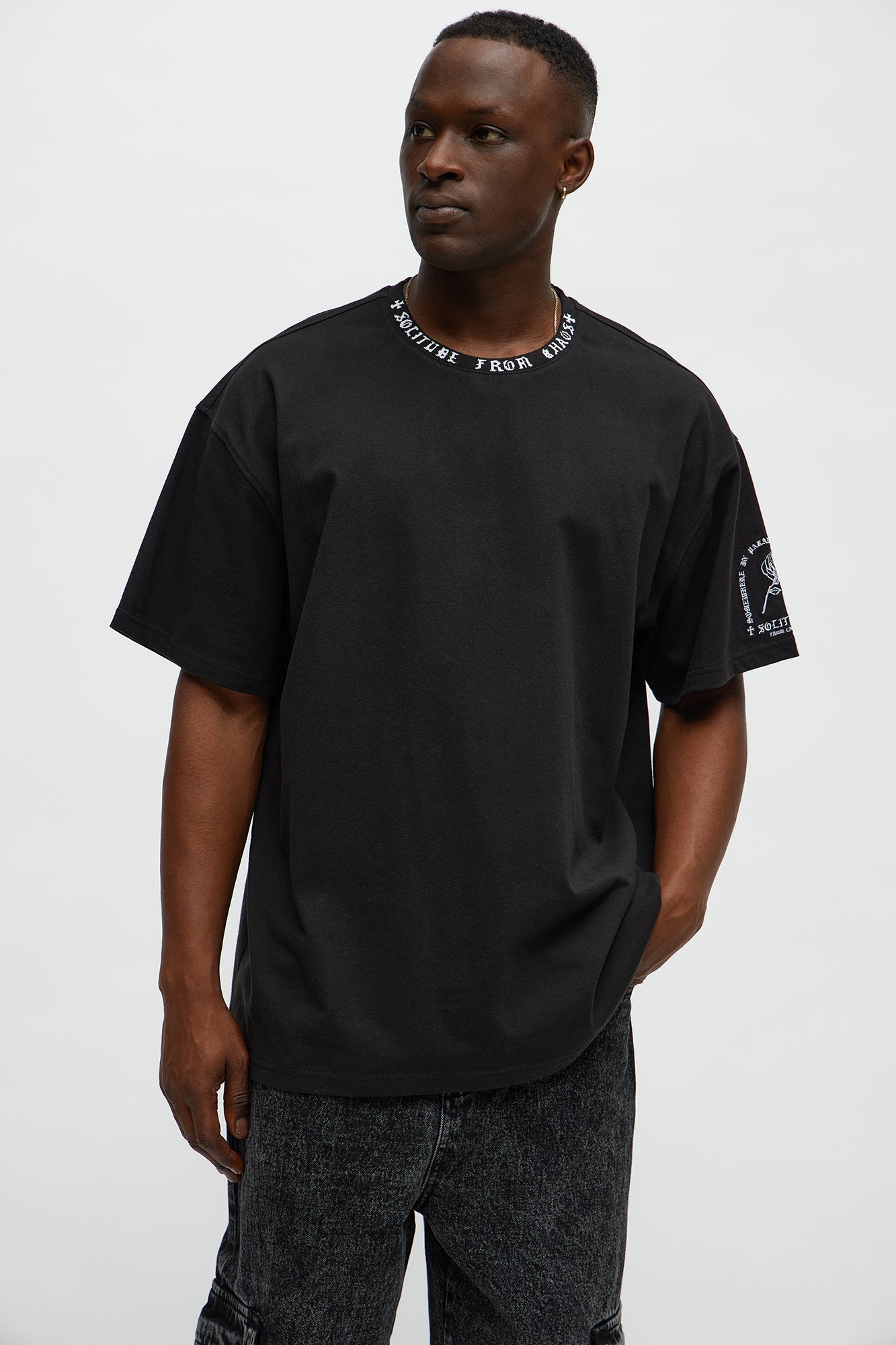 Short Sleeve Solitude From Chaos Tee - Black