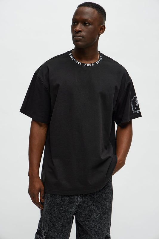 Short Sleeve Solitude From Chaos Tee - Black