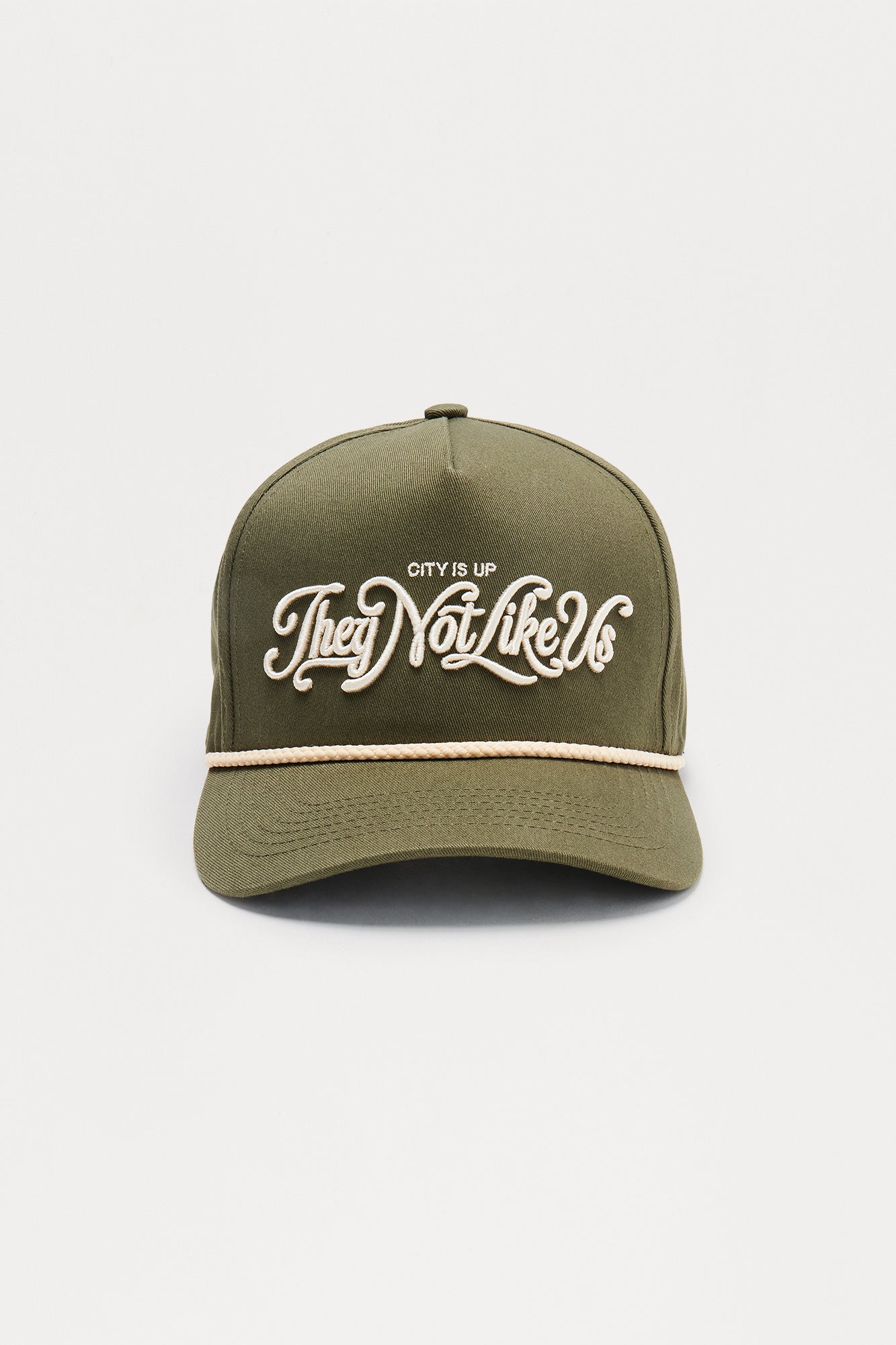 Not Like Us Structured Snapback Hat - Olive