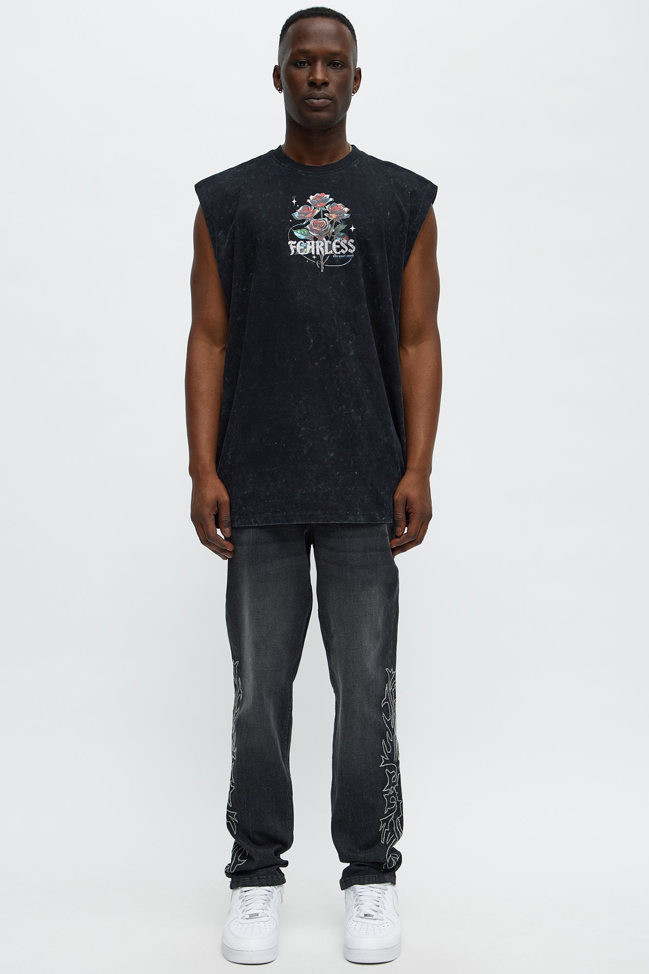 Fearless And Grateful Muscle Tee - Black