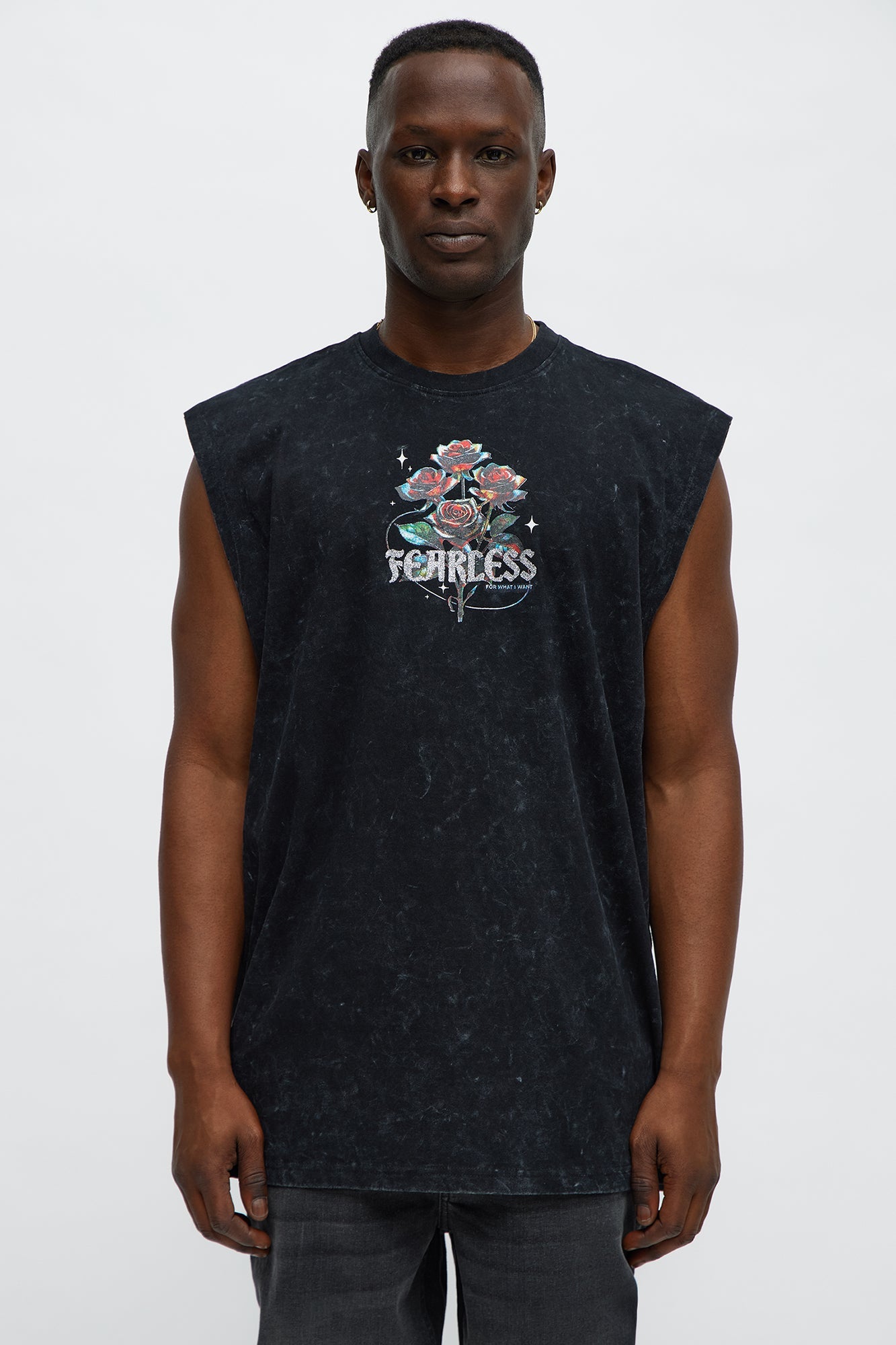 Fearless And Grateful Muscle Tee - Black