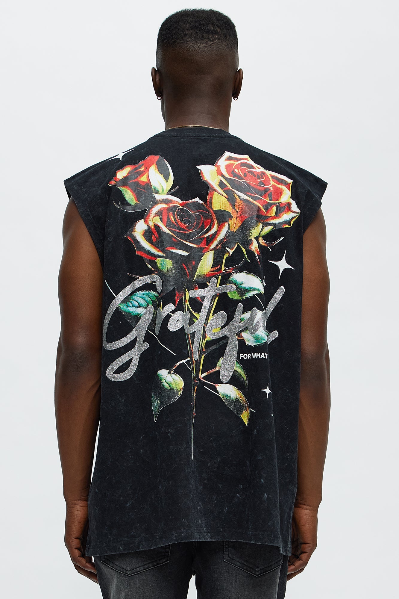 Fearless And Grateful Muscle Tee - Black