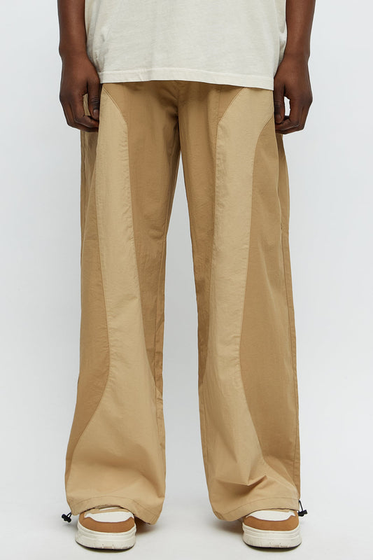 Split It Straight Utility Nylon Pants - Taupe/combo