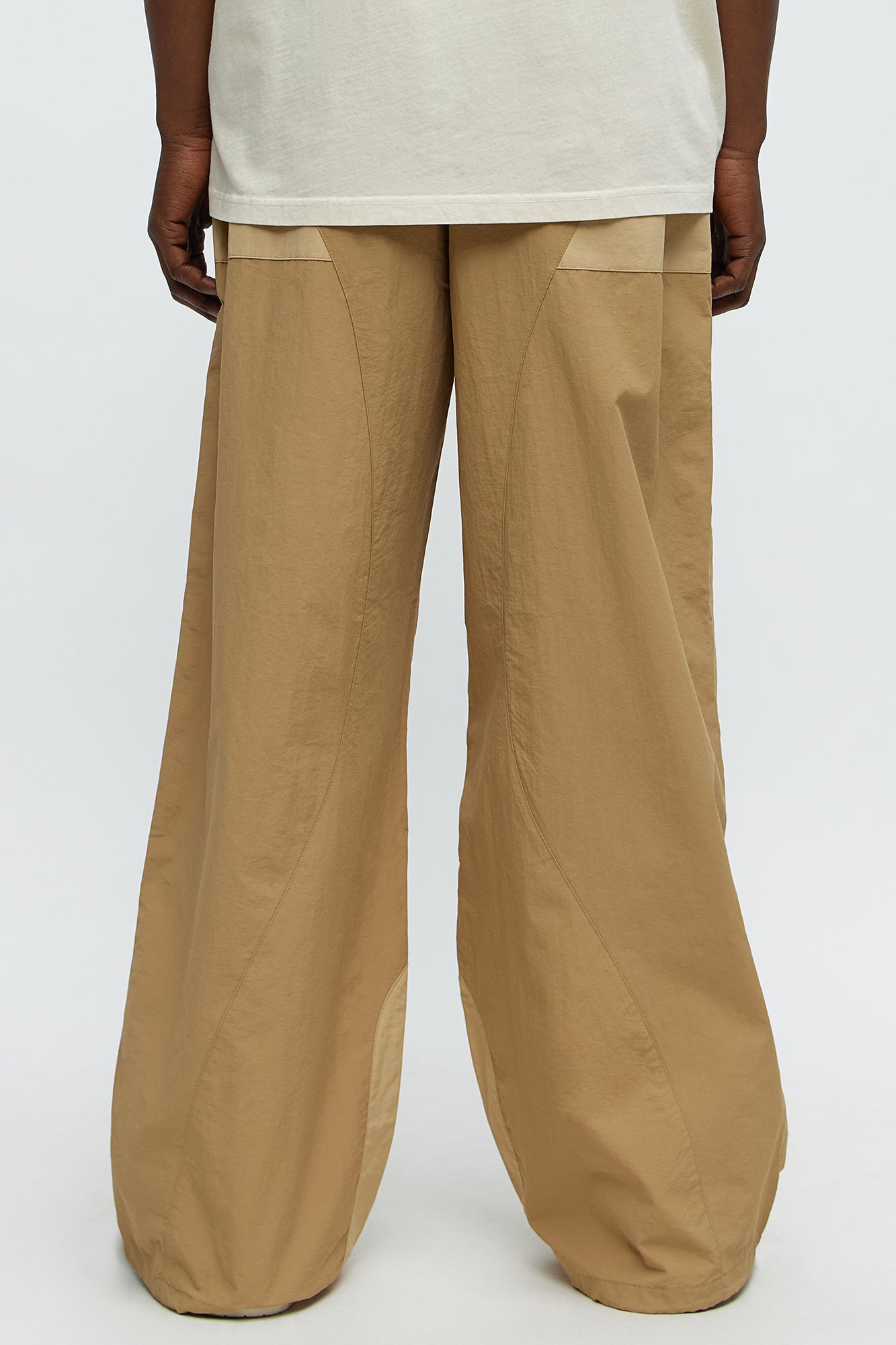 Split It Straight Utility Nylon Pants - Taupe/combo