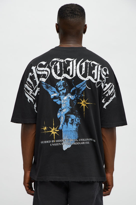 Mysticism Oversized Short Sleeve Tee - Black Wash
