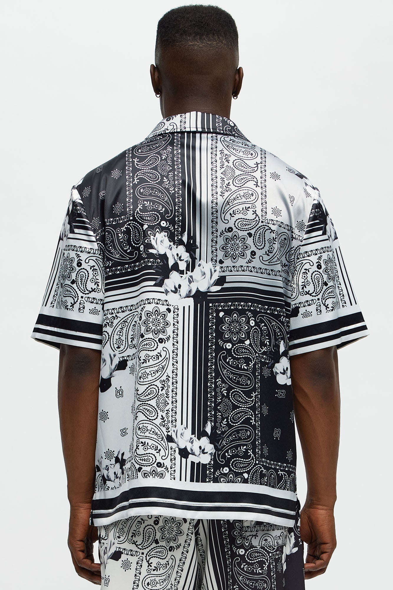 Cuban Collar Paisley Drift Short Sleeve Shirt - Black/combo