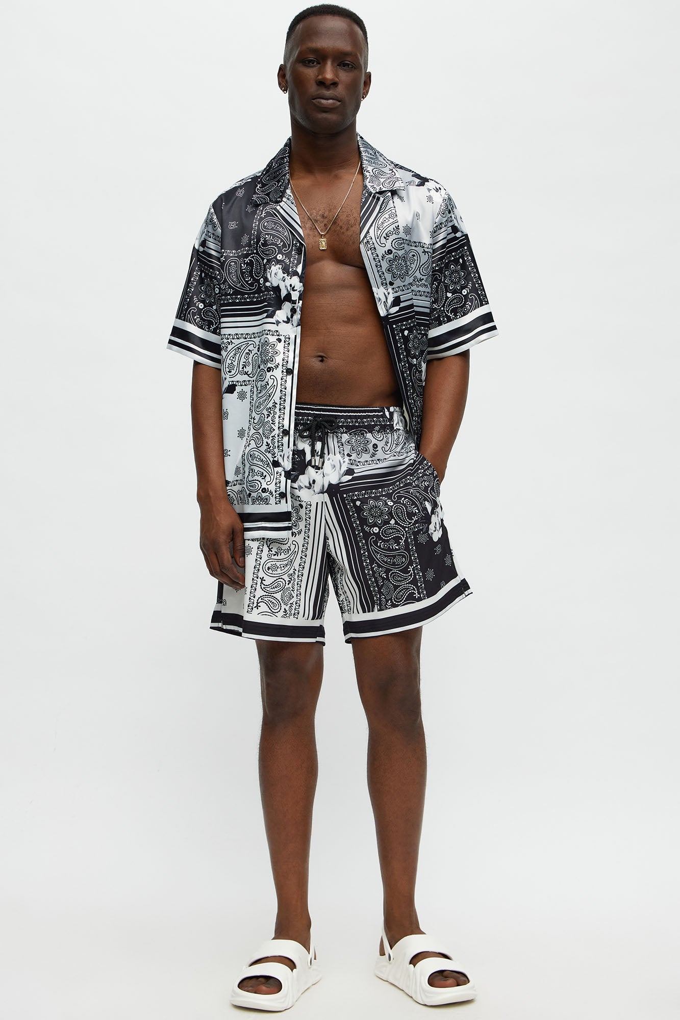 Paisley Drift Swim Classic Trunk - Black/combo