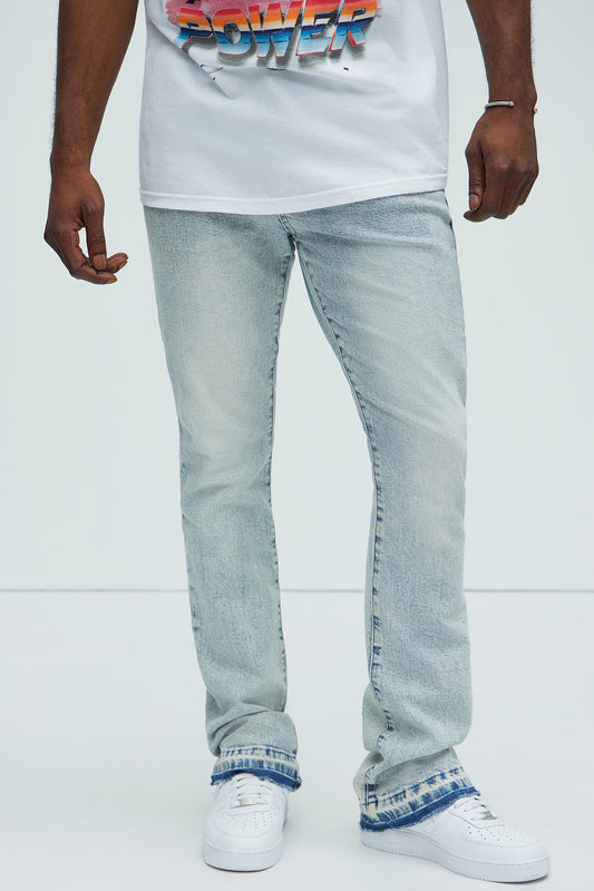 Cornell Stacked Skinny Flare Jeans - Bleach Blue Wash