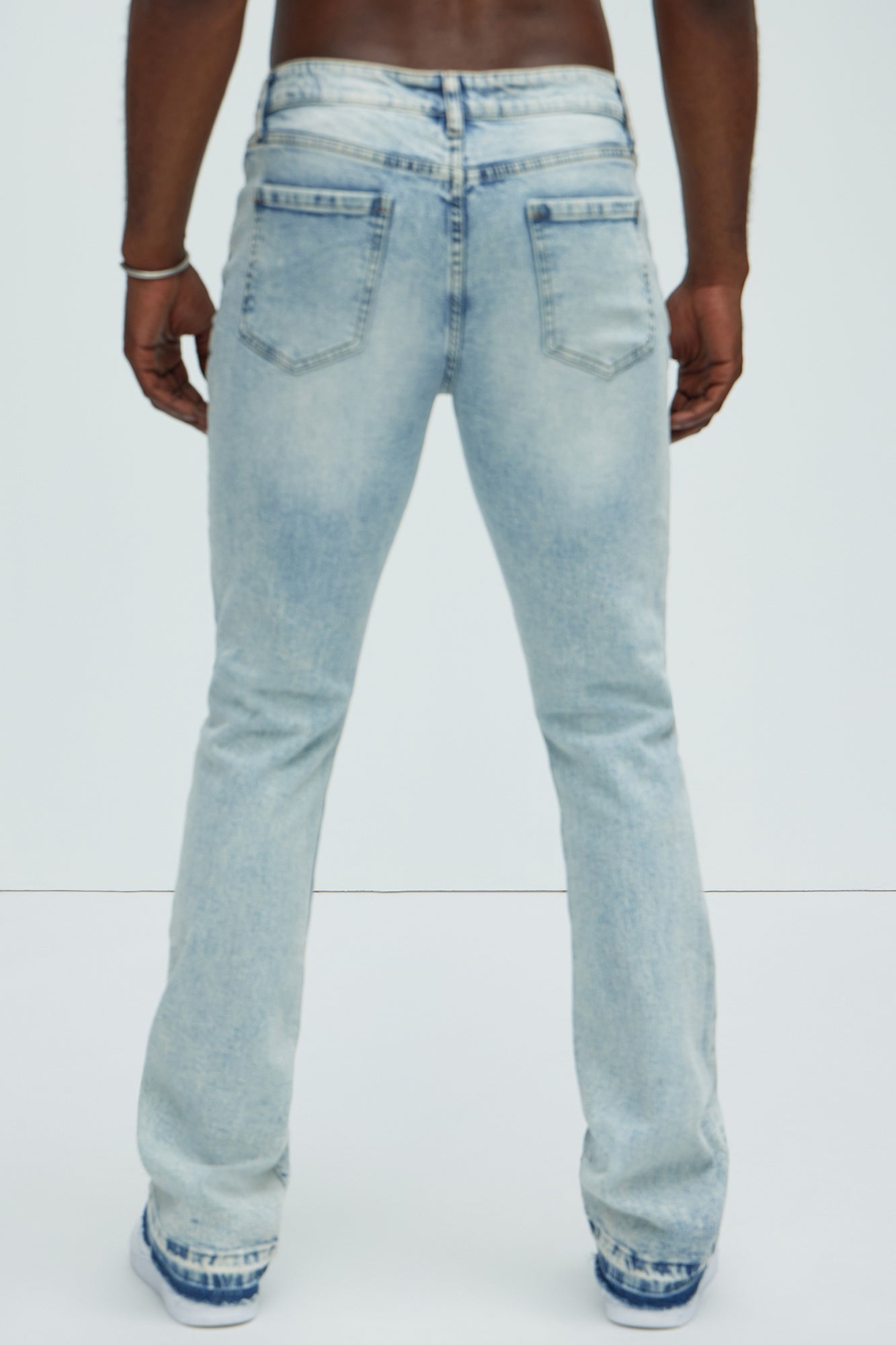 Cornell Stacked Skinny Flare Jeans - Bleach Blue Wash