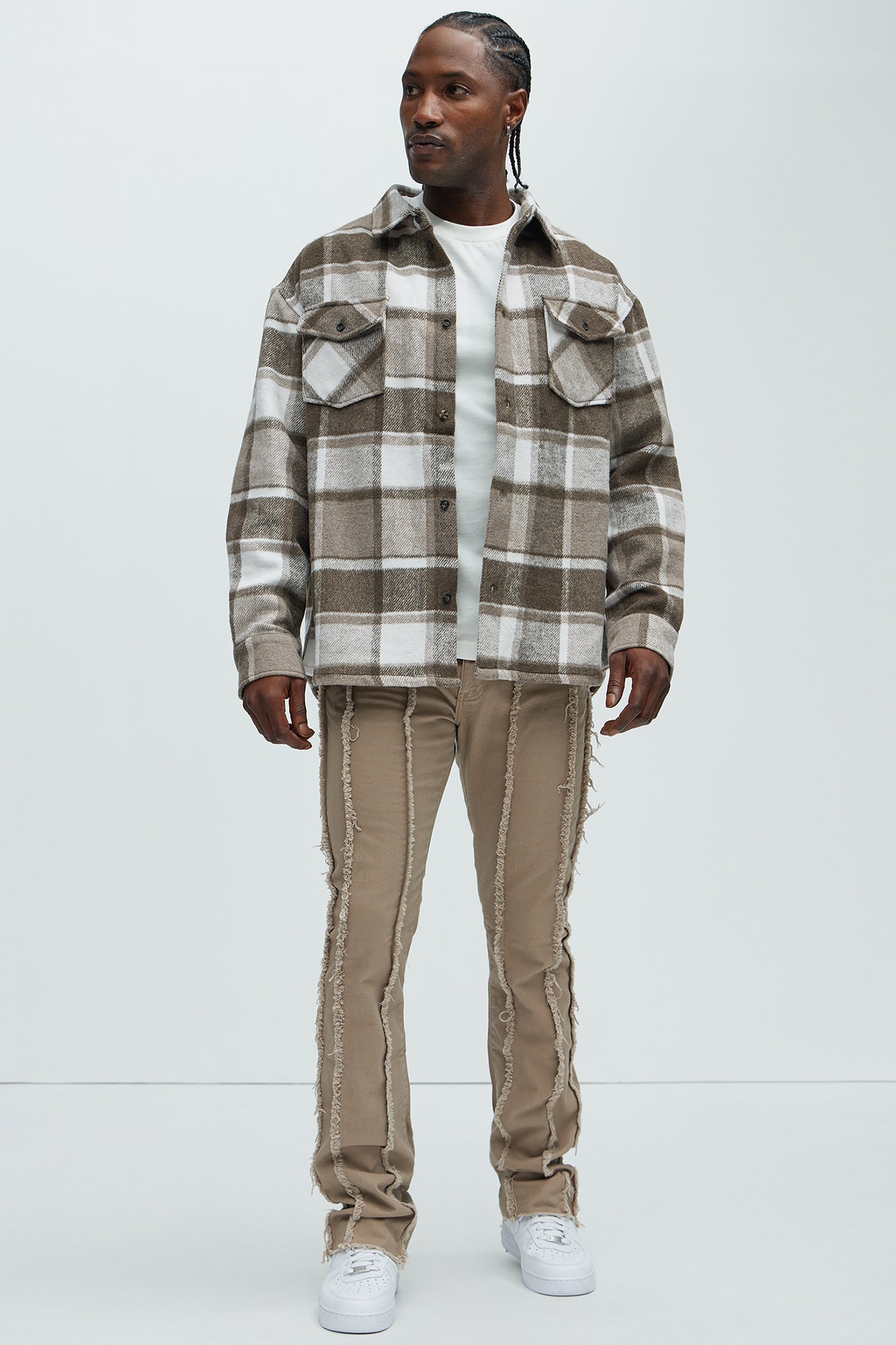 Wanted Plaid Shacket - Brown